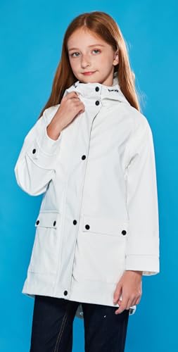 maoo garden Girls Rain Jackets Kids Waterproof Raincoat Lightweight Floral Lining Spring Windbreaker3