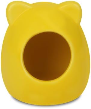 Cute Hamster Hideout Nest – Tiny Critter House for Gerbils, Mice and Other Small Animals – Safe Ceramic Mini Pet Home and Bath (Pink)