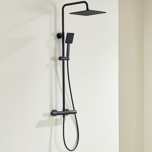 Auralum Set Columna Ducha con Mezclador Termostático Antiquemadur...