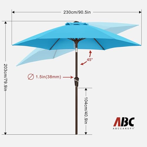 Image of ABCCANOPY 7.5FT Patio Umbrella Outdoor 6 RibsTable Umbrella | Fade & UV Resistant Fabric,6 Fiberglass Ribs,Smooth Crank System,Wind Resistance,Great for Patio,Backyard,Garden,Deck