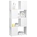 Bounv Libreria da Soggiorno, Libreria Cubi, Libreria Moderna, Libreria Scaffale, Libreria/Divisorio in Truciolato Bianco Lucido 60x24x124,5 cm