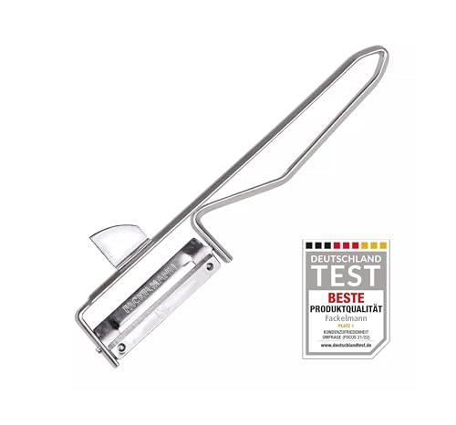 Foto von Fackelmann Universalschäler, Spargelschäler aus Edelstahl, Sparschäler für Obst und Gemüse (Farbe: Silber), Menge: 1 Stück