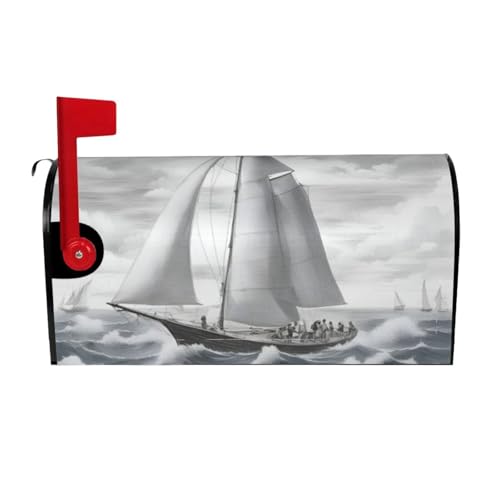 Ocean Sailing - Funda protectora para buzón de correo electrónico con imán para decoración de jardín y exteriores