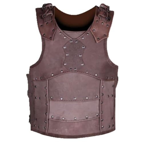 Retro Equestrian Fencing Armor Chest Leather Armor Stage Props Performance Costume Cosplay Accessories(brown M)