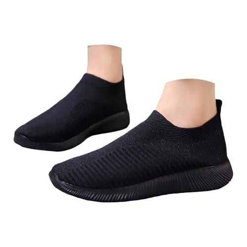 Women's Athletic Walking Shoes Slip On Casual Knit Mesh Breathable Comfortable Tennis Workout Sock Sneakers Non-Slip Work Jogging Fitness Road Running Lightweight Sport Fashion Sneaker