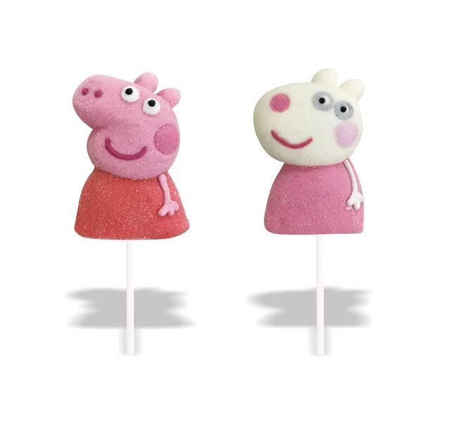 Relkon Marshmallow Lollipops PEPPA PIG, Lollis in Peppa Pig Design, 12 x 45g