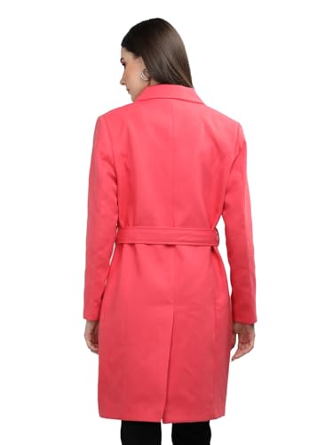 Image of CHKOKKO Women Classic Long Winter Coat Double Breasted | Knee Length Design with a Sophisticated Spread Collar and Convenient Front Pockets for All Occasions