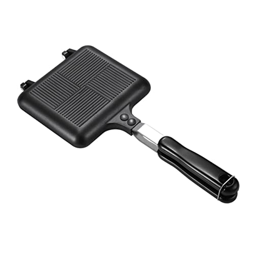 COLLBATH Non-stick Sandwich Bread Mold Frying Pan Double-sided Griddle for Pancakes Versatile Cookware for Toast Desserts More Suitable for Gas Electric Stoves Black