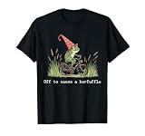 Off to Cause A Kerfuffle Fun Wizard Frog Riding Bicycle Bike T-Shirt