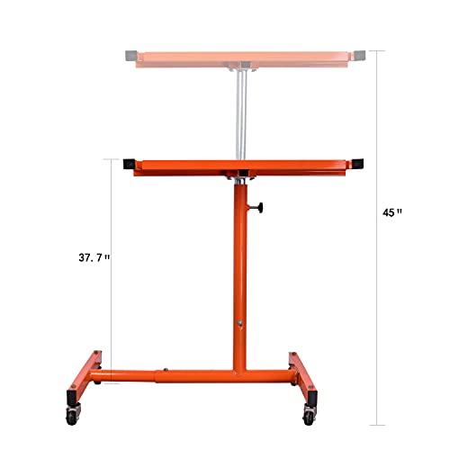 Aain A052 Mechanics Rolling Work Table, Adjustable Mobile Tray Table For Shop, Garage, Diy. Tool Tray Cable With Wheels. 220 Lb. Capacity #TOP2