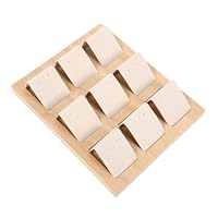 Veemoon Présentoir à Boucles d'Oreilles en Bambou 9 Places Support Organisateur de Bijoux Pendants Couleur Beige Clair pour Exposition et Rangement en Boutique ou Maison