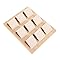 Veemoon Présentoir à Boucles d'Oreilles en Bambou 9 Places Support Organisateur de Bijoux Pendants Couleur Beige Clair pour Exposition et Rangement en Boutique ou Maison