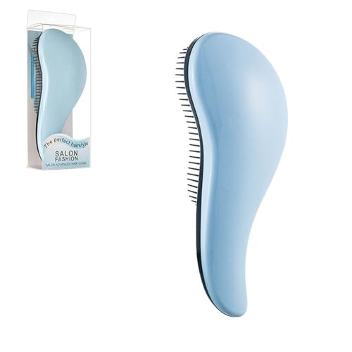 ヘアブラシ ヘアケア 艶髪 絡まない 静電気防止 サラサラ ツヤツヤ 美髪 つや髪 髪質改善 プチプラ 携帯用 持ち運び コンパクト 小さい 小さめ ミニ くし ギフト プレゼント かわいい おしゃれ お出かけ用 彼女 子供 妻 (青, L)