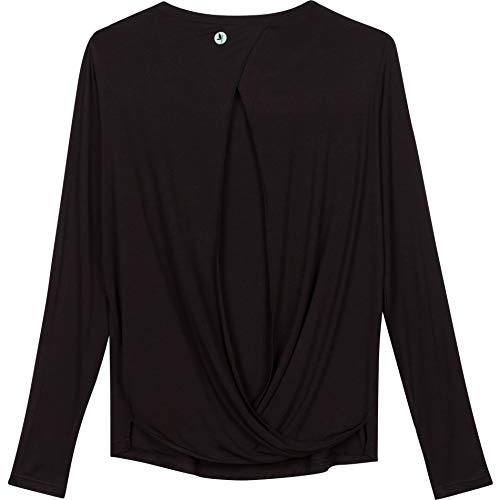 Shedo Lane Women's Long Sleeve Open Back Shirt - UPF 50+ Sun Protection Black XS