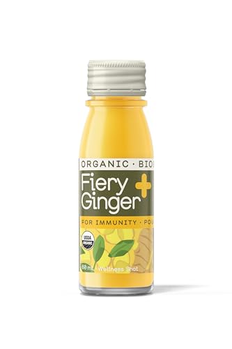 Greenhouse Juice Organic Fiery Ginger Wellness Shots 12-Count 60ml Glass Bottles, Vegan & Gluten-Free