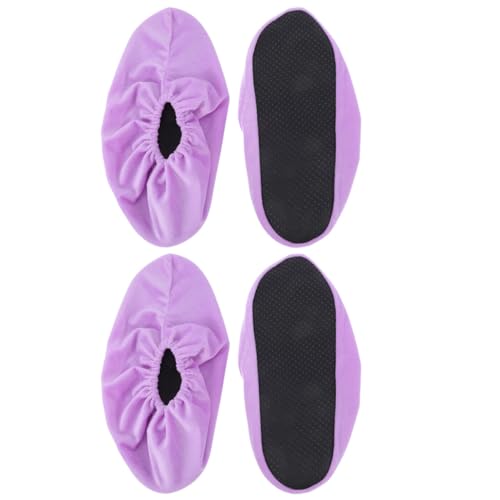 balacoo 2 Pairs Women Bowling Shoe Covers Black Bowling Shoes Cover for Women Elastic Band Design Sliding Protection Accessories