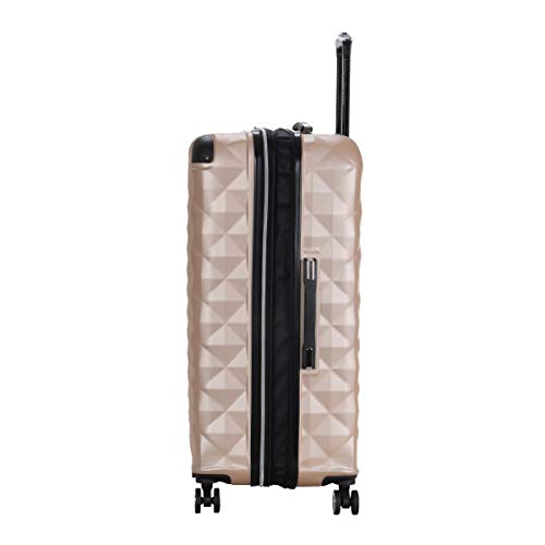 Image of Kenneth Cole REACTION Diamond Tower Collection Lightweight Hardside Expandable 8-Wheel Spinner Travel Luggage, Rose Gold, 28-Inch Checked