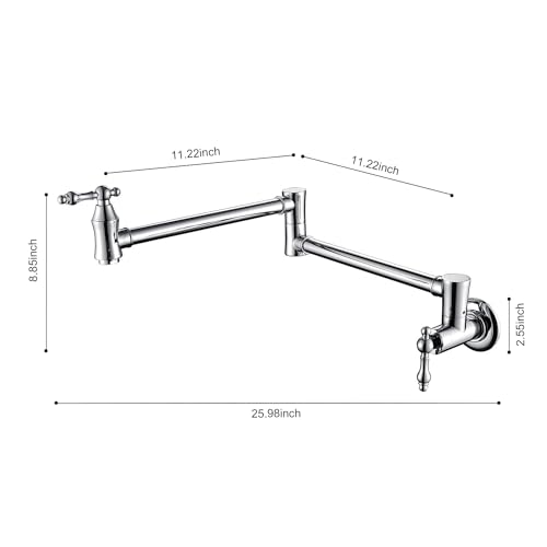 Robinet de cuisine mural pliable rotation 360° et double commande - 5