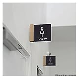 Toilettenschilder For Männer Und Frauen, Installationsschilder An Der Seite Des Badezimmers For Männer Und Frauen, 17 X 20 Cm/6,7 X 7,9 Zoll Große Hotel-WC-Toilettenlogokarte, Doppelseitige Seite-in-S