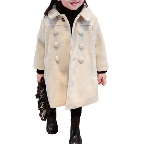 Toddler Baby Girl Winter Coat Dress Coat Warm Jacket Long Sleeve Button Trench Coat Kids Peacoat Outwear Clothes