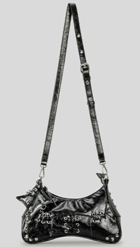 Rungion Studded Purses Y2k Shoulder Bag for Women Small Crossbody Bag Trendy Vegan Leather Handbag Underarm Satchels4