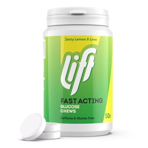 Lift Fast-Acting Glucose Chewable Energy Tablets, Lemon & Lime, 6 Pack of 50-Tablet Tubs