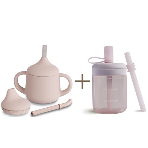 Image of Moonkie Silicone Baby Sippy Cups 4 oz | Baby Straw Cup 5 oz | BPA-Free Drop-Proof Baby Training Cup