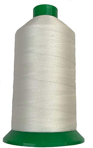 EZ-Xtend Serabond Bonded #92 Polyester Thread - UV Resistant & Heavy Duty for Home Sewing Machines (White, 8 oz Spool)
