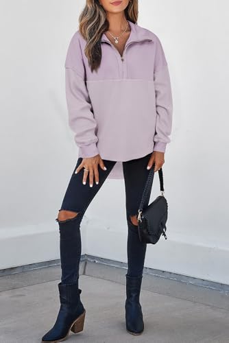 Image of SHEWIN Women Fall Sweatshirt Casual Half Zip Pullover Fall Top 2026 Clothes