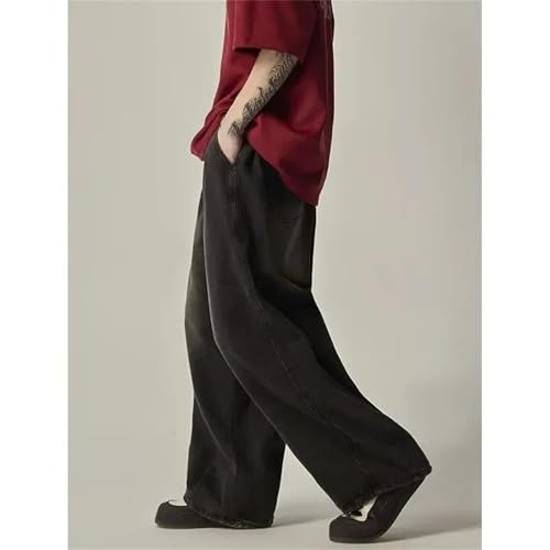 Men's Spring Fall Jeans – Loose Straight Leg Wide-Leg Denim Pants, Casual High Street Trendy Floor-Length Trousers3