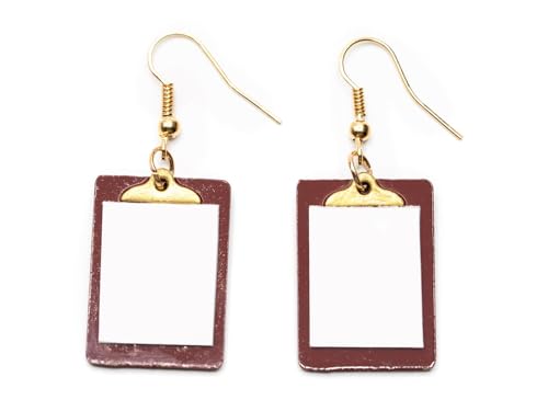 Boucles d'oreilles bloc-notes Miniblings marron avec mini clipboard