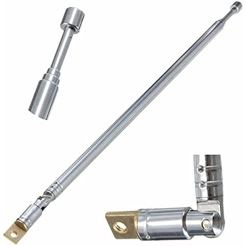EMFGJ Radio Aerial Antenna Portable Telescopic Antenna TV Radio Antenna Metal Indoor Antenna for Radio, HiFI, Mini Cover
