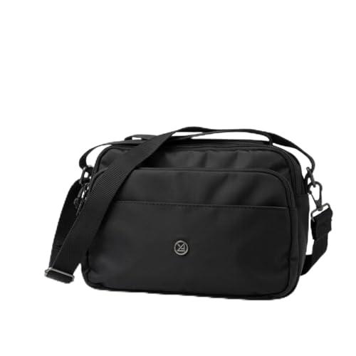 Bolsa Nylon Feminina Transversal Vintage Compacta com Alça Regulável Estilo Casual e Urbana Para Passeio, Balada, Festival, Escola Primum (Preto)
