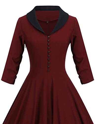 Image of GownTown Womens 1950s Cape Collar Vintage Swing Stretchy Dresses
