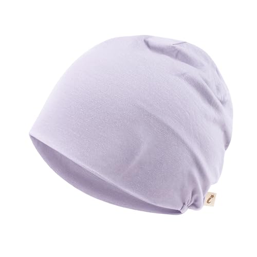 ililily Tencel Lyocell Color Kids' Beanie Ultra Soft Children Head Cover Hat, Lavender