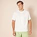 Amazon Essentials Men's Slim-Fit Short-Sleeve Quick-Dry UPF 50 Swim Tee, White, Medium