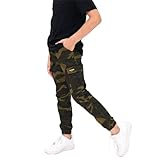 [Rolanko] カーゴパンツ キッズ 男の子 ズボン 子供 迷彩パンツ ボーイズ ロングパンツ ジュニア カジュアル 綿 通園通学 普段着 グリーン 130