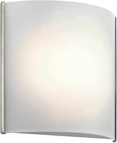 Kichler 8.25" Integrated LED Wall Sconce with White Acrylic Glass in Brushed Nickel, 10797NILED #1