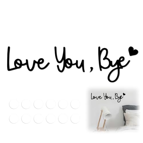 Letrero de Madera con Texto en Inglés Love You Bye Door, Decoración Moderna del Hogar, Arte de Pared Familiar, Madera Que Expresa Amor y Calidez, para Pasillo, Puerta de Casa