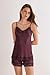 Intimissimi Woman's Lace and Silk Top in Burgundy, Size M
