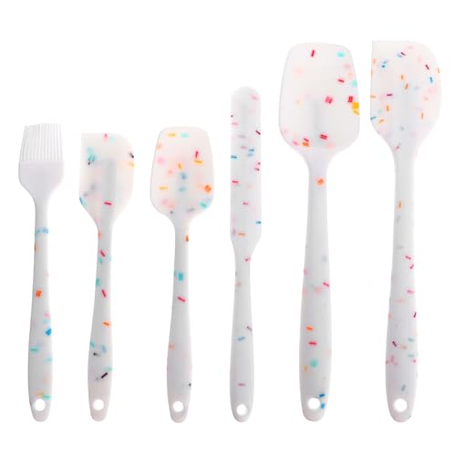 CHICAMPERA Lot de Set de Spatules en Silicone Blanc, Ustensiles Cuisine Ductiles et Faciles à Nettoyer, pour Centres Commerciaux et Magasins Alimentaires