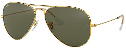 Ray-Ban RB3025 Sunglasses Bundle: RB 3025 AVIATOR LARGE METAL 001/58 Gold and Eyewear Cleaning Kit