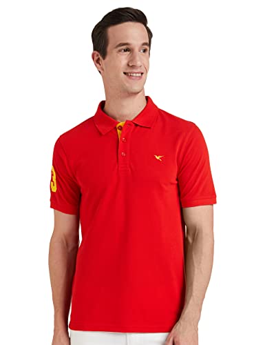 Image of Deniklo Men's Cotton Rich Half Sleeve Regular Fit Solid Polo T-Shirt (Available in Plus Size)