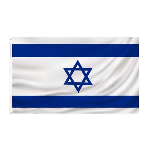 Israeli Flag 3x5 FT Israel flag Polyester outdoor indoor Canvas Header and Double Stitched with two Brass Grommets