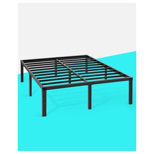 TATAGO 3000lbs Max Weight Capacity 16 Inch Tall Heavy Duty Metal Platform Bed Frame Mattress Foundation, Extra-Strong Support &Non-Slip, No Noise & No Box Spring Need for Saving Money, Queen