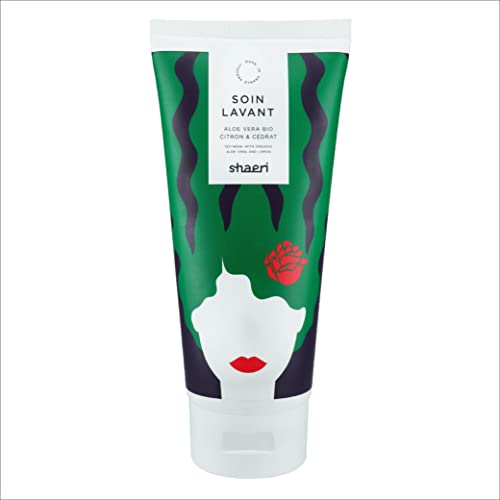 SOIN LAVANT ET DÉMÊLANT SHAERI - Soin Capillaire sans agent lavant - Aloe Vera Bio, Citron Bio - Cheveux Bouclés, Frisés et Secs en général - Lave, Démêle, Hydrate - 98% Naturel, Vegan, Made in France Cover