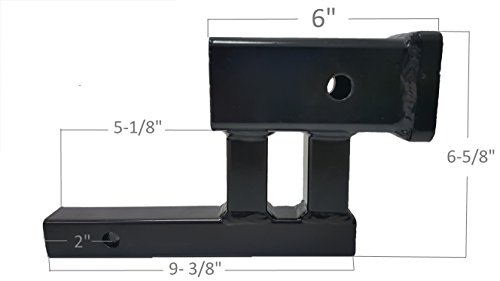 MAXXHAUL 70355 1-1/4" to 2" Hitch Adapter 4" Rise 3-3/8" Drop Class II
