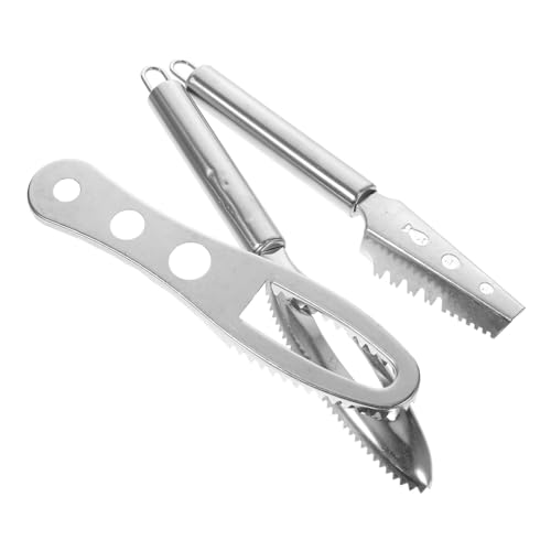 FUNOMOCYA 3 Pcs Stainless Steel Scale Remover Tool Efficient Fish Skin Cleaner for Easy Scale Removal Lightweight and Compact Kitchen Gadget for Home Chefs