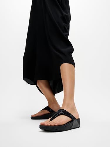 Image of FitFlop Lulu Crystal Embellished Toe-Post Sandals