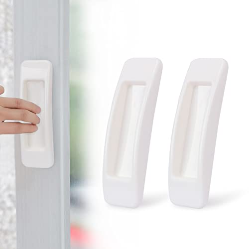 取っ手 2個セット 引戸用取手 引き戸開閉補助 引き戸 引き手 両面テープ式 補助ハンドル 楽ちん引手 便利グッズ 窓 網戸 引き出し 戸棚 ドア用 (ホワイト)